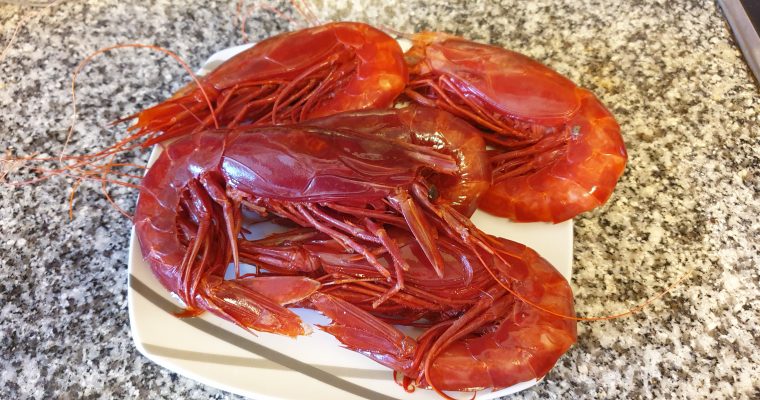 Carabineros al vino Blanco