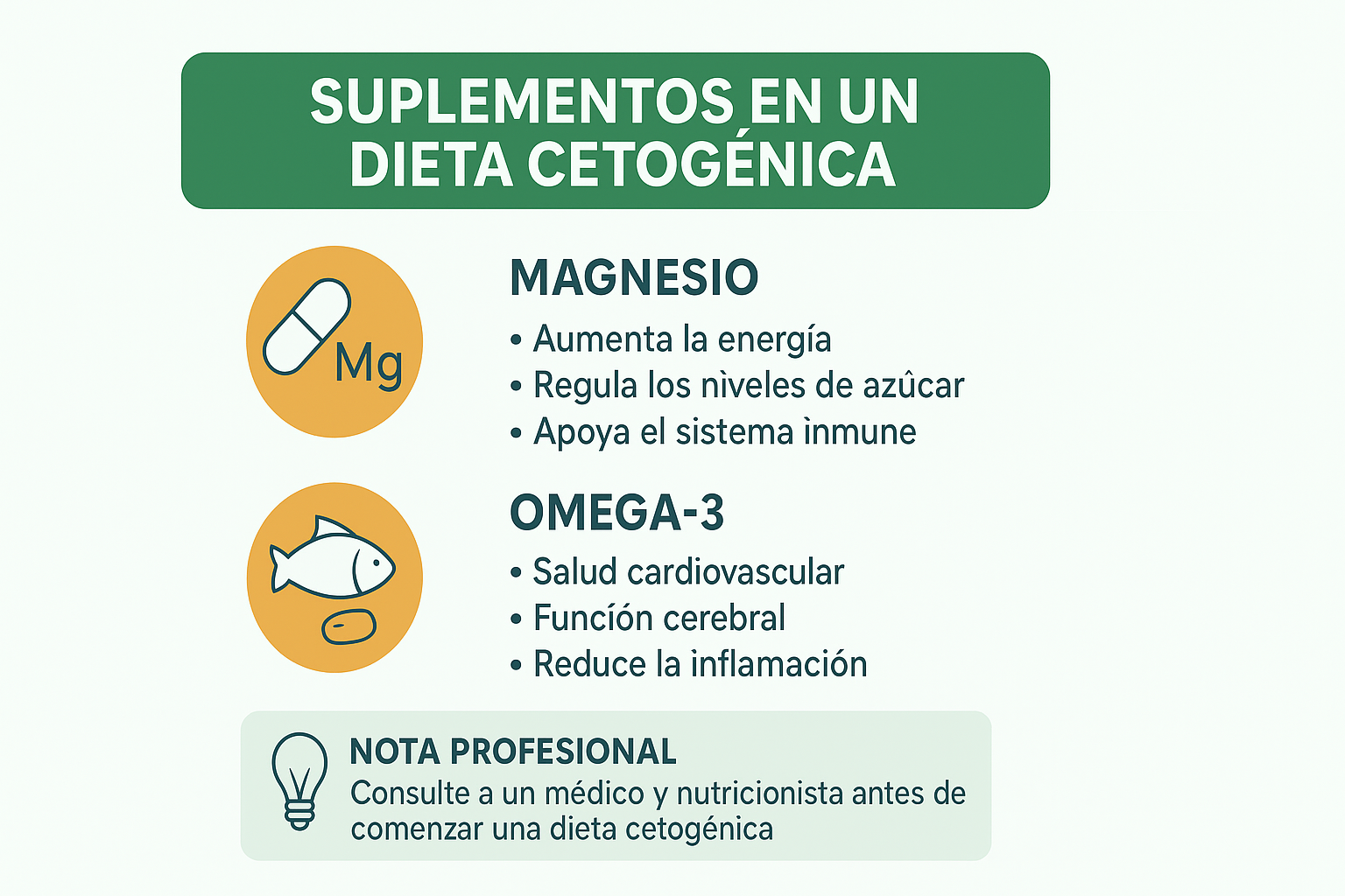 Los suplementos en un plan dietético