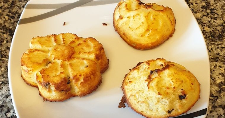 Muffin al coco con chispa de chocolate