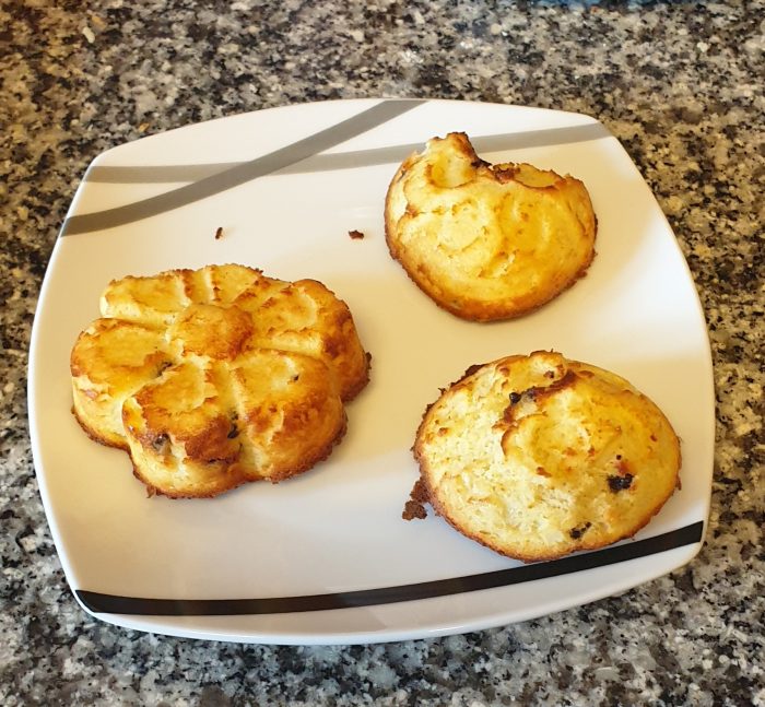 Muffin al coco con chispa de chocolate